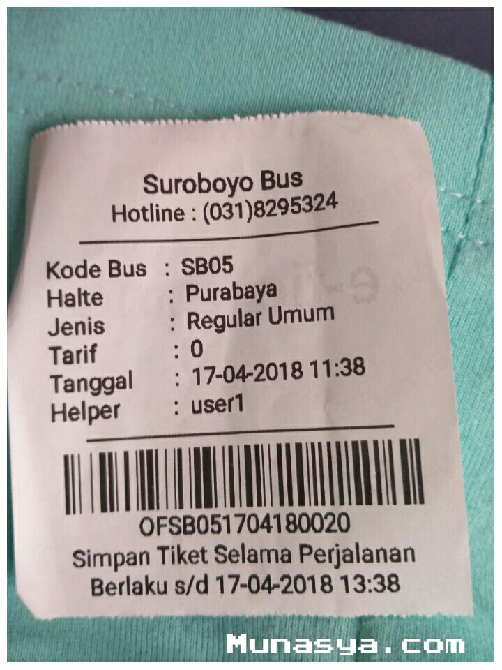 Tiket naik bus Suroboyo