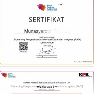 Sertifikat e-learning Kpk